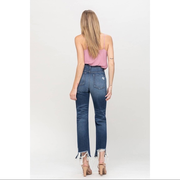 🔥HOST PICK🔥 Charity High-Rise Distressed Hem Straight Denim - Picture 10 of 11